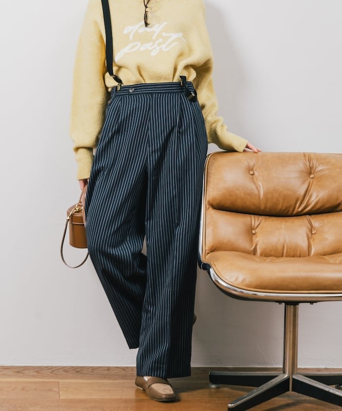 【SALE／60%OFF】FREAK'S STORE サスペンダー付き Grampsパンツ 24AW フリークスストア パンツ スラックス・ドレスパンツ ネイビーのサムネイル