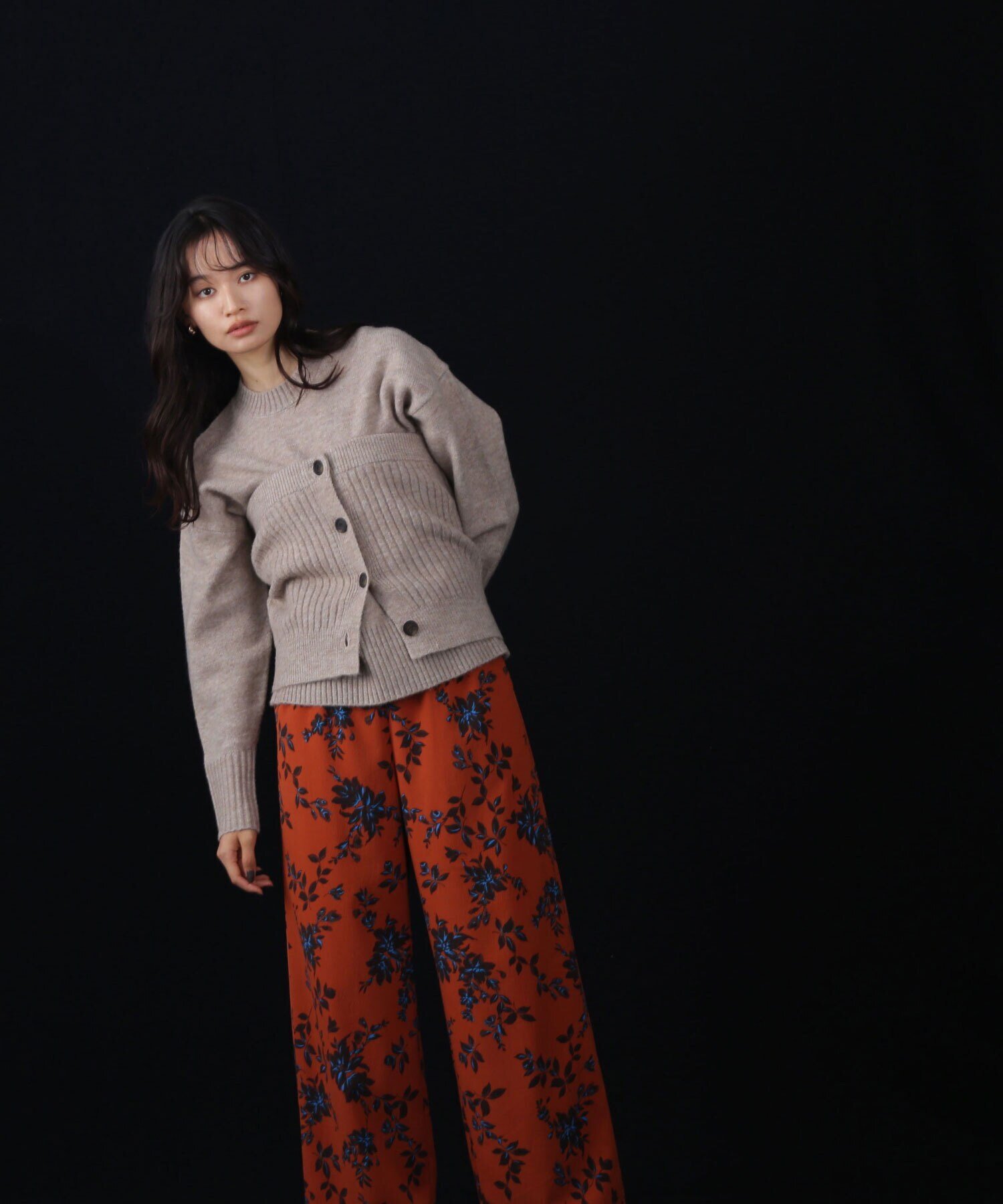 【SALE／50%OFF】NATURAL BEAUTY BASIC アートフラワーシリーズ パンツ ナチュラルビューティベーシッ..