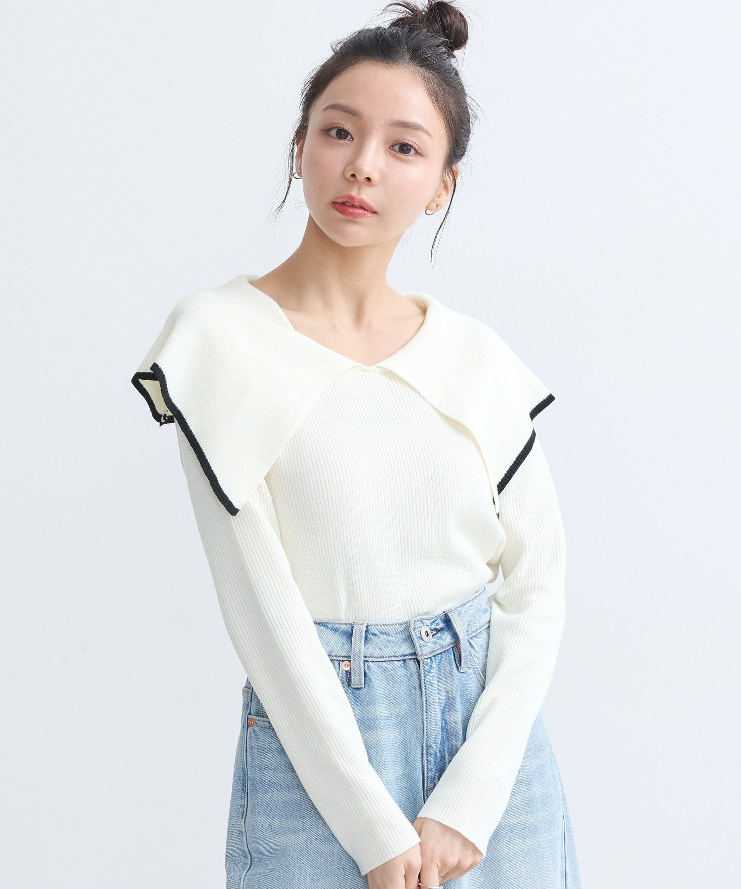 【SALE／30%OFF】earth music&ecology ビックカラーオフショルニットプルオーバー アースミュージック&..