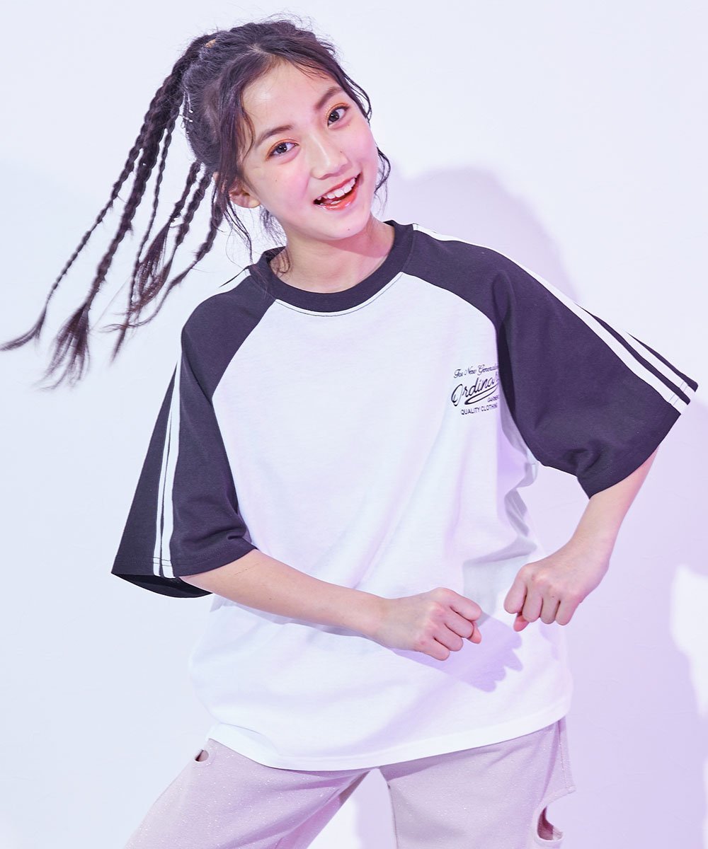 【SALE／15%OFF】devirock 【DANCE】袖ライン ラグラン 半袖Tシャツ Tシャツ トップス 25SS デビロック トップス カットソー・Tシャツ ピンク ブラックのサムネイル