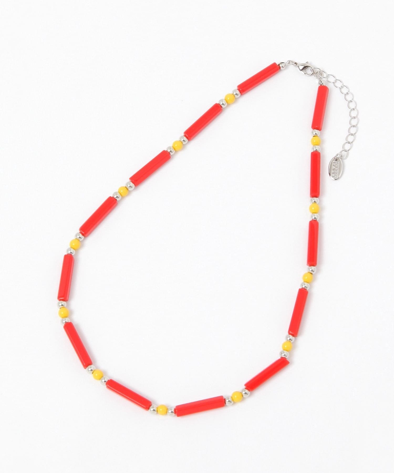 【SALE/50%OFF】LOWRYS FARM カラーガラスネックレス ローリーズファーム アクセサリー・腕時計 ネックレス ブルー ホワイト レッド