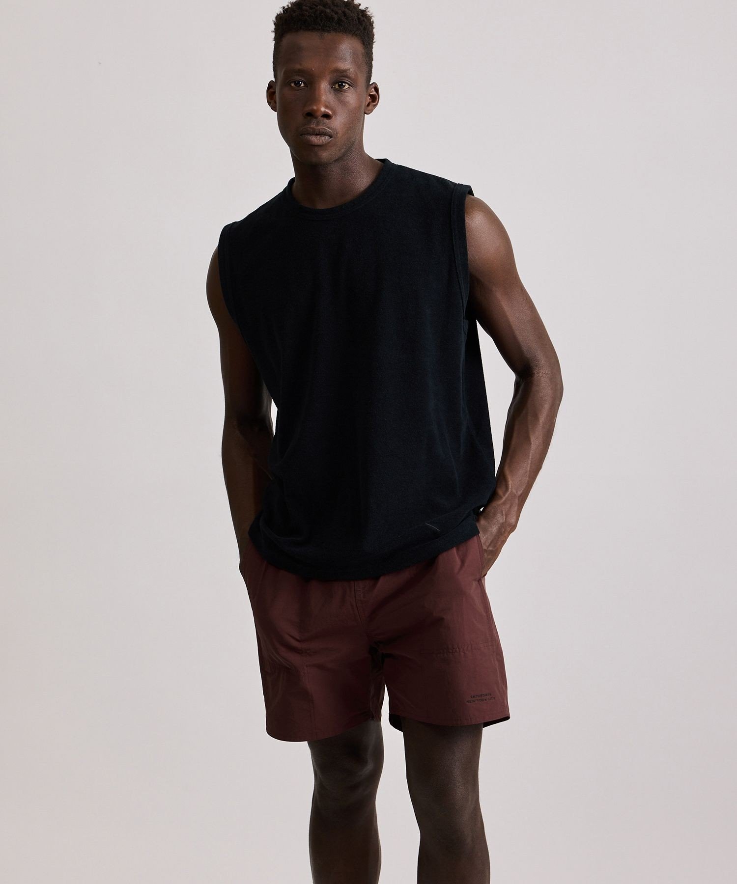 【SALE／30%OFF】Saturdays NYC Rosen Pile Tank サタデーズ　ニューヨークシティ トップス ノースリーブ・タンクトップ ブラック ネイビー【送料無料】