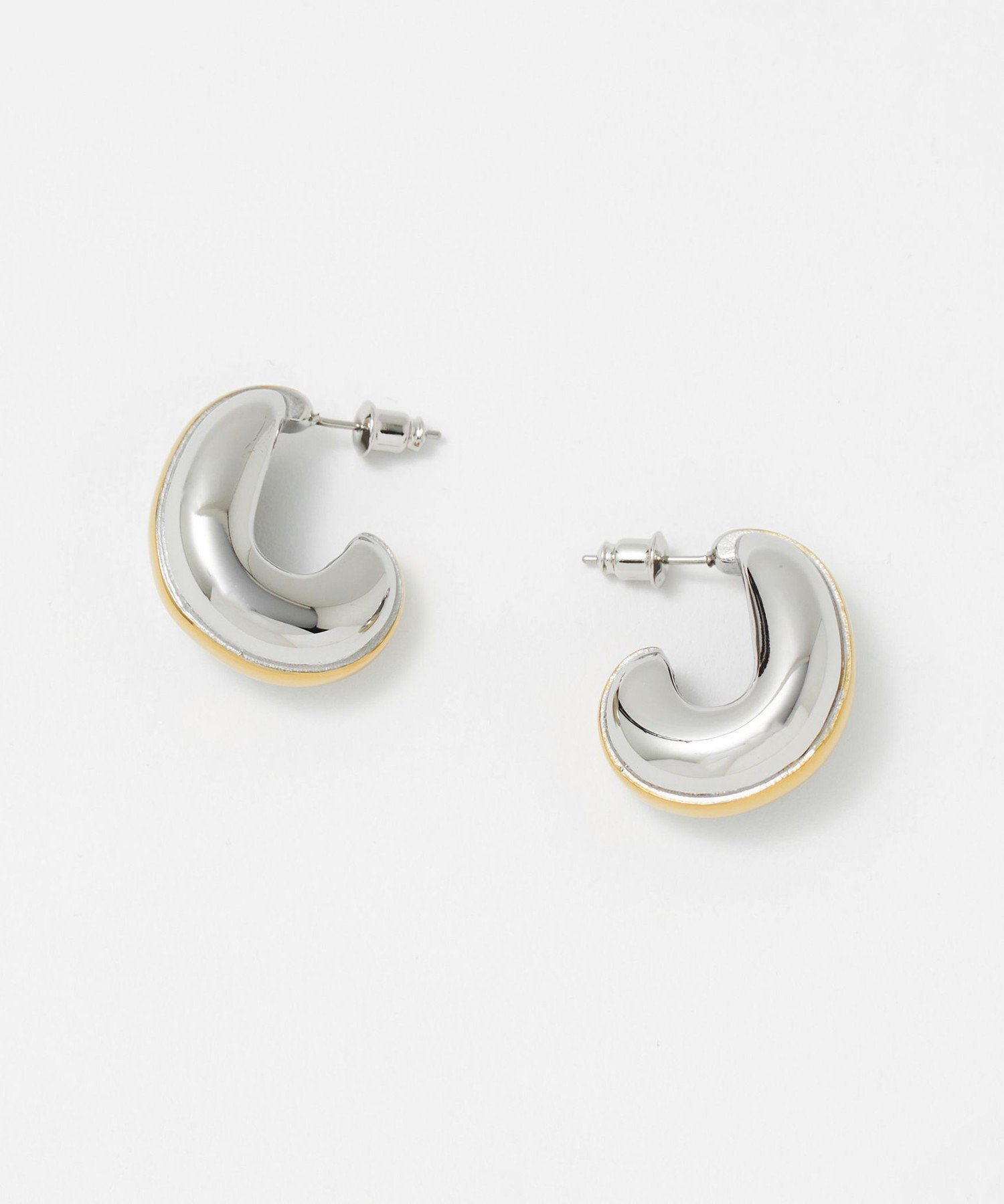 【SALE／30%OFF】UNITED ARROWS 2トーンメタル ピアス ユナイテッドアローズ アクセサリー・腕時計 ピアス シルバー【送料無料】