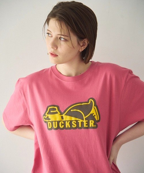 DUCKSTER/ダックスター 18/-度詰め天竺 レギュラーフィットS/STEE《ロゴ》(MENS) ゴースローキャラバン トップス カットソー・Tシャツ ブラック ホワイト ピンク パープル
