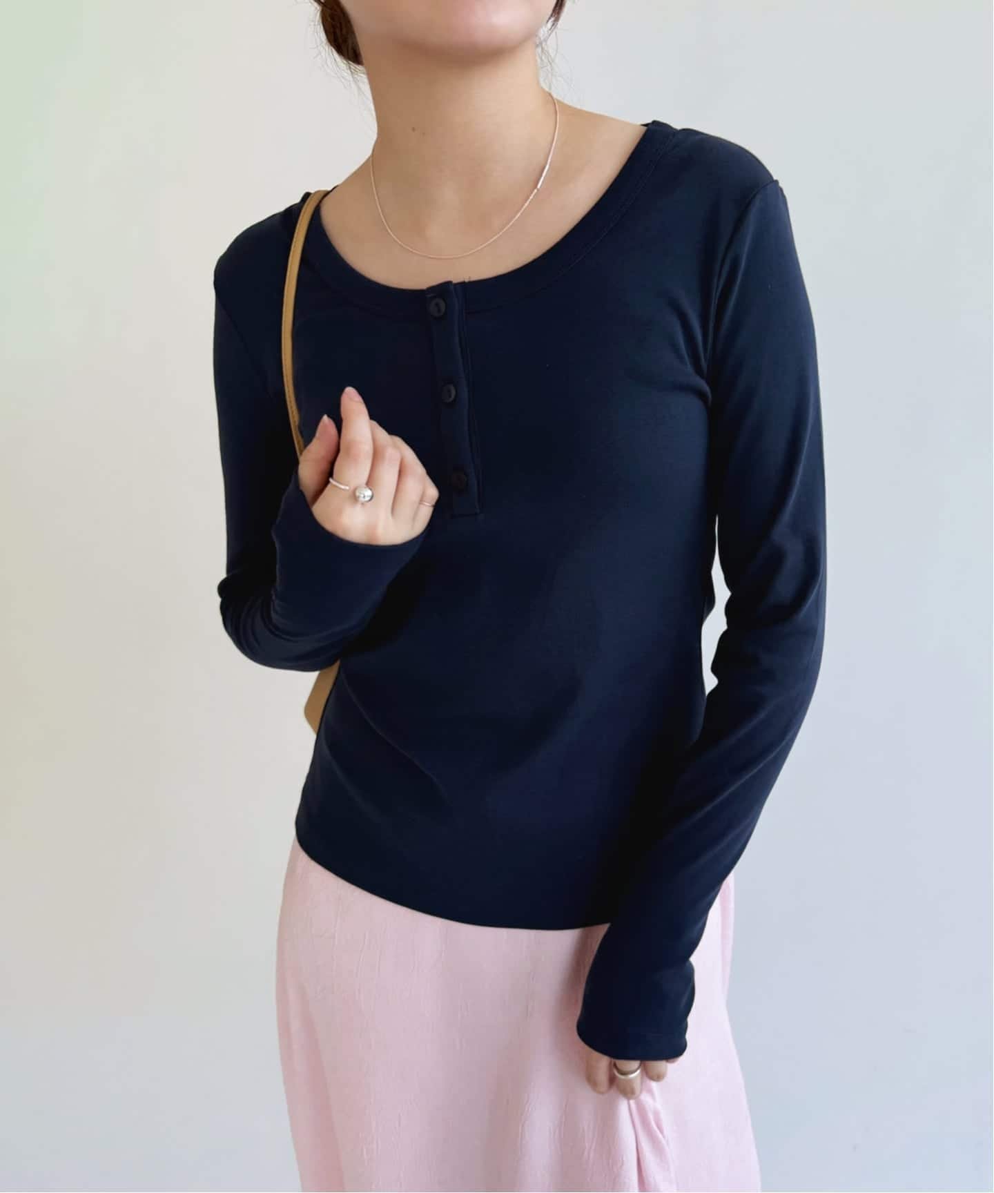EDIT.FOR LULU 【BAUM UND PFERDGARTEN/バウム ウンド ヘルガーデン】MAIN ロングTEEシャツ エディット フォー ルル トップス カットソー・Tシャツ ホワイト ネイビー【送料無料】