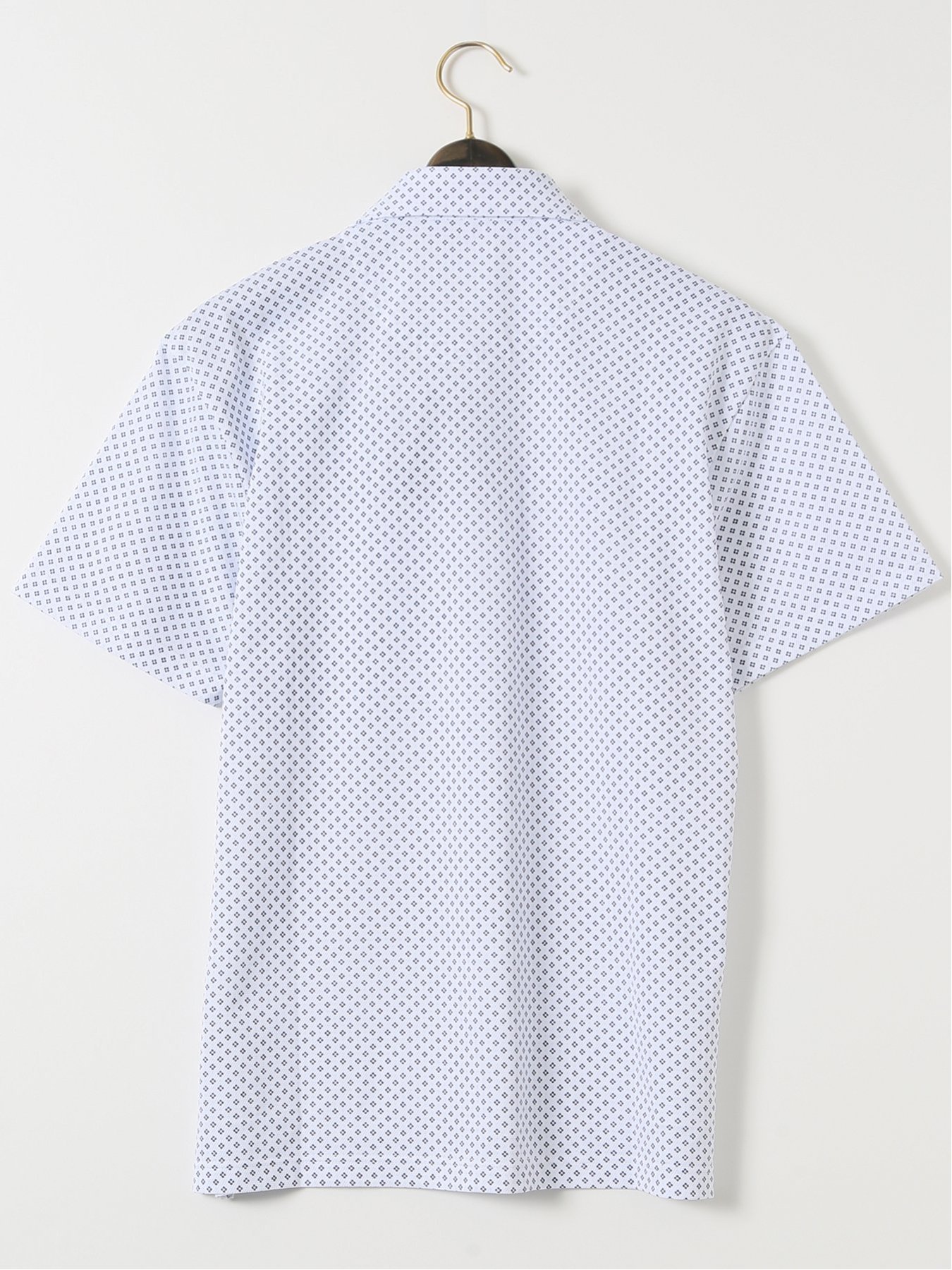 【SALE／10%OFF】GRAND-BACK 【大きいサイズ】AUVIEUX CONTINENT by gim 小紋柄 ワイドカラー 半袖 ポロ シャツ タカキュー トップス ポロシャツ ネイビー ホワイト【送料無料】