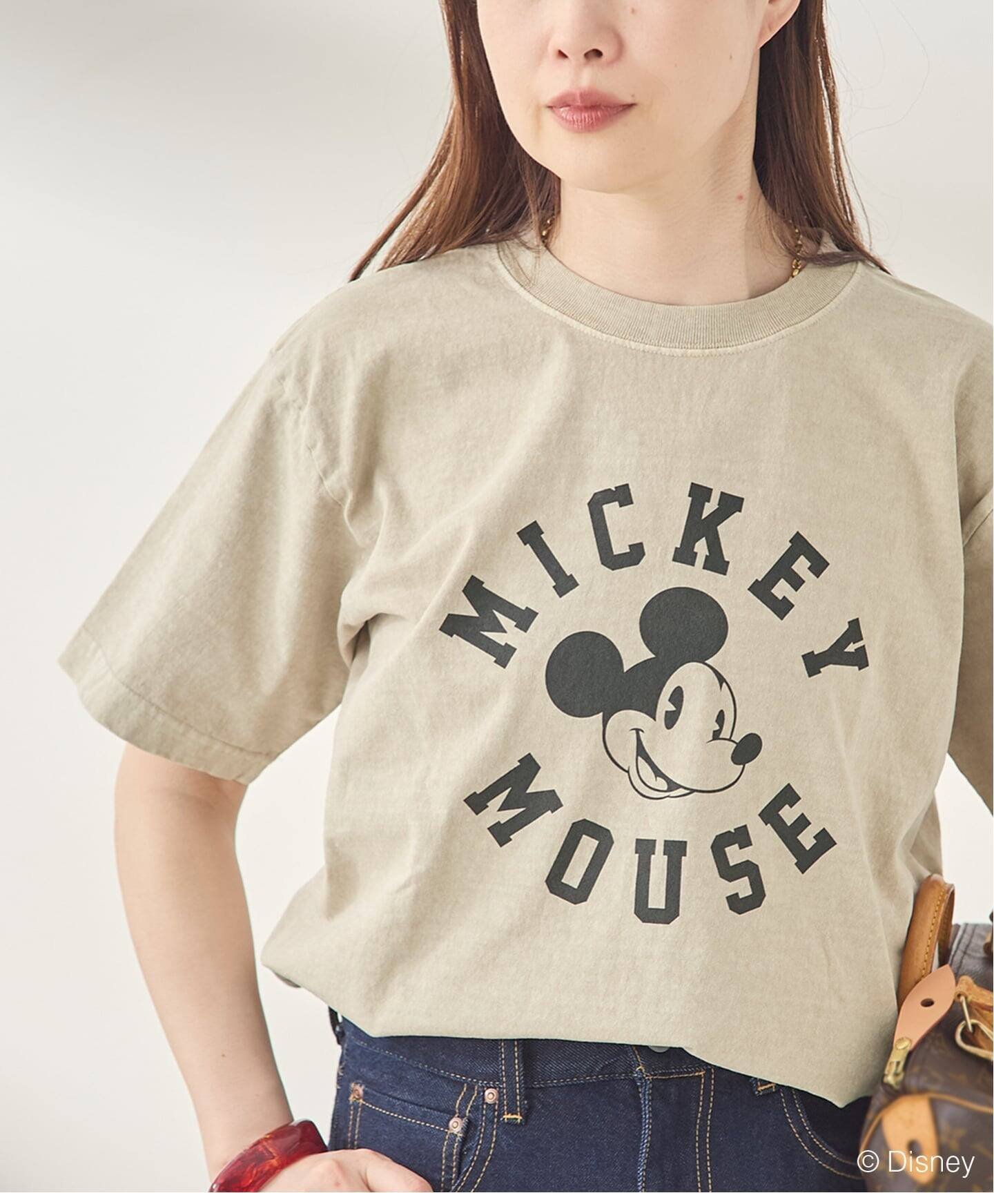 JOURNAL STANDARD L'ESSAGE 《追加》【MICKEY】ピグメントTシャツ ジャーナルスタンダード レサージュ トップス カットソー・Tシャツ ベージュ ホワイト