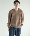 【SALE/20%OFF】aimoha MENS aimoha MEN/畦編みニット フーディー ニットパーカー アイモハ トップス パーカー・フーディー ブル...