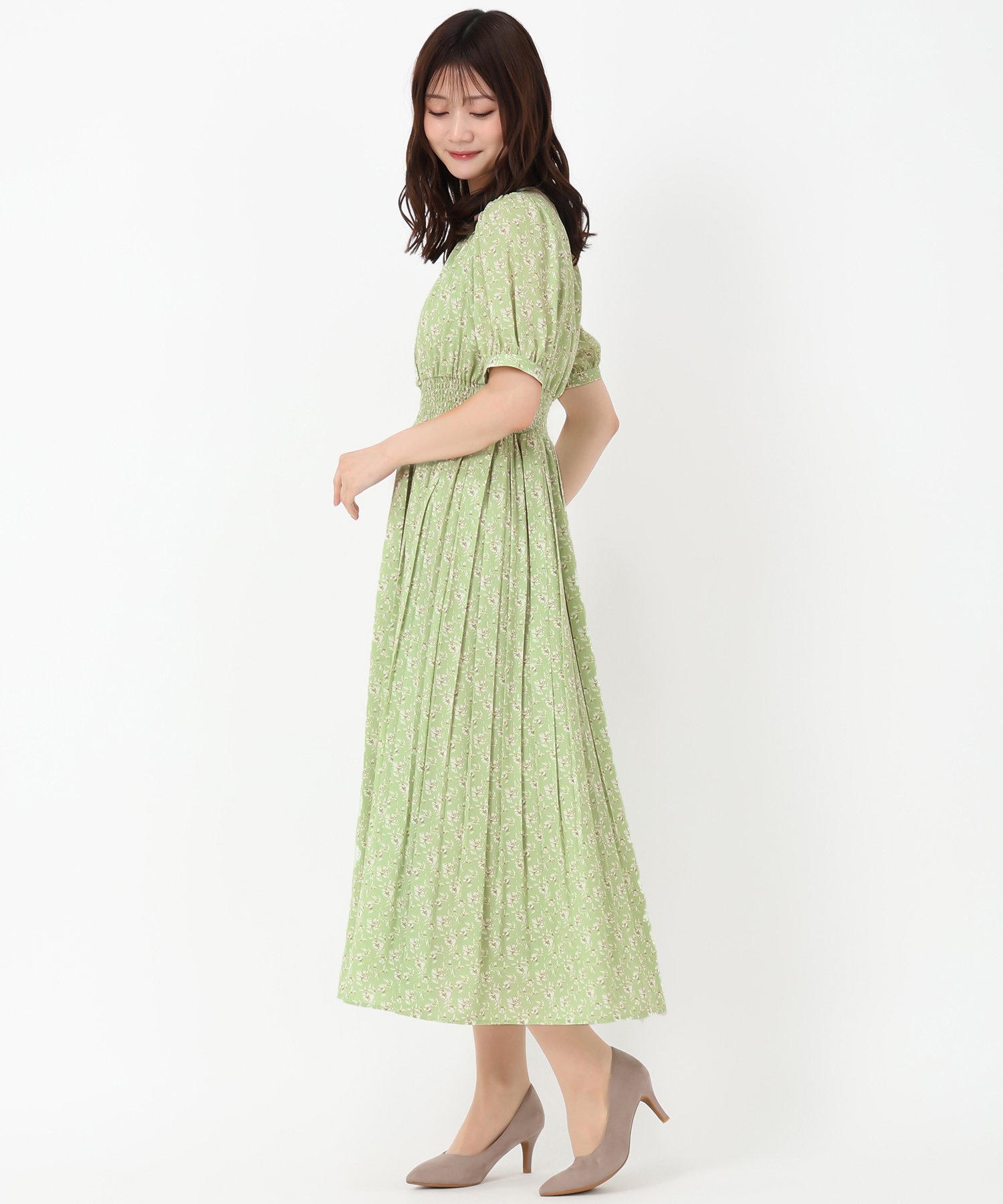 楽天市場】プリーツワンピース(柄花・植物)(レディース 楽天市場】プリーツワンピース(柄花・植物)(レディース