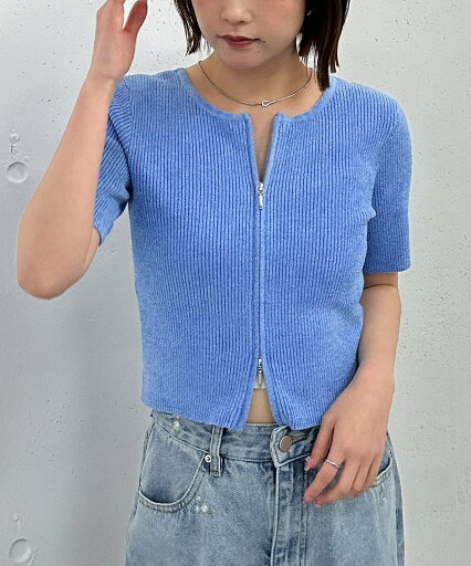 【SALE/30%OFF】archives ハーフスリーブWzipモールニット アルシーヴ トップス ニット イエロー ブルー ネイビー ブラウン 【SALE/30%OFF】archives ハーフスリーブWzipモールニット アルシーヴ トップス ニット イエロー ブルー ネイビー ブラウン
