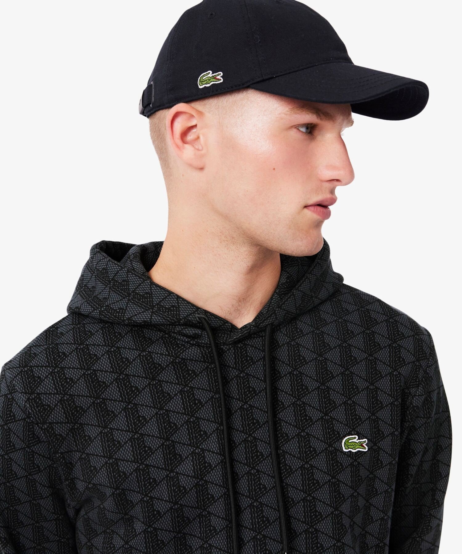 【SALE／30%OFF】LACOSTE オールオーバーモノグラムスウェットフーディー ラコステ トップス パーカー・フーディー グリーン ブラック【送料無料】
