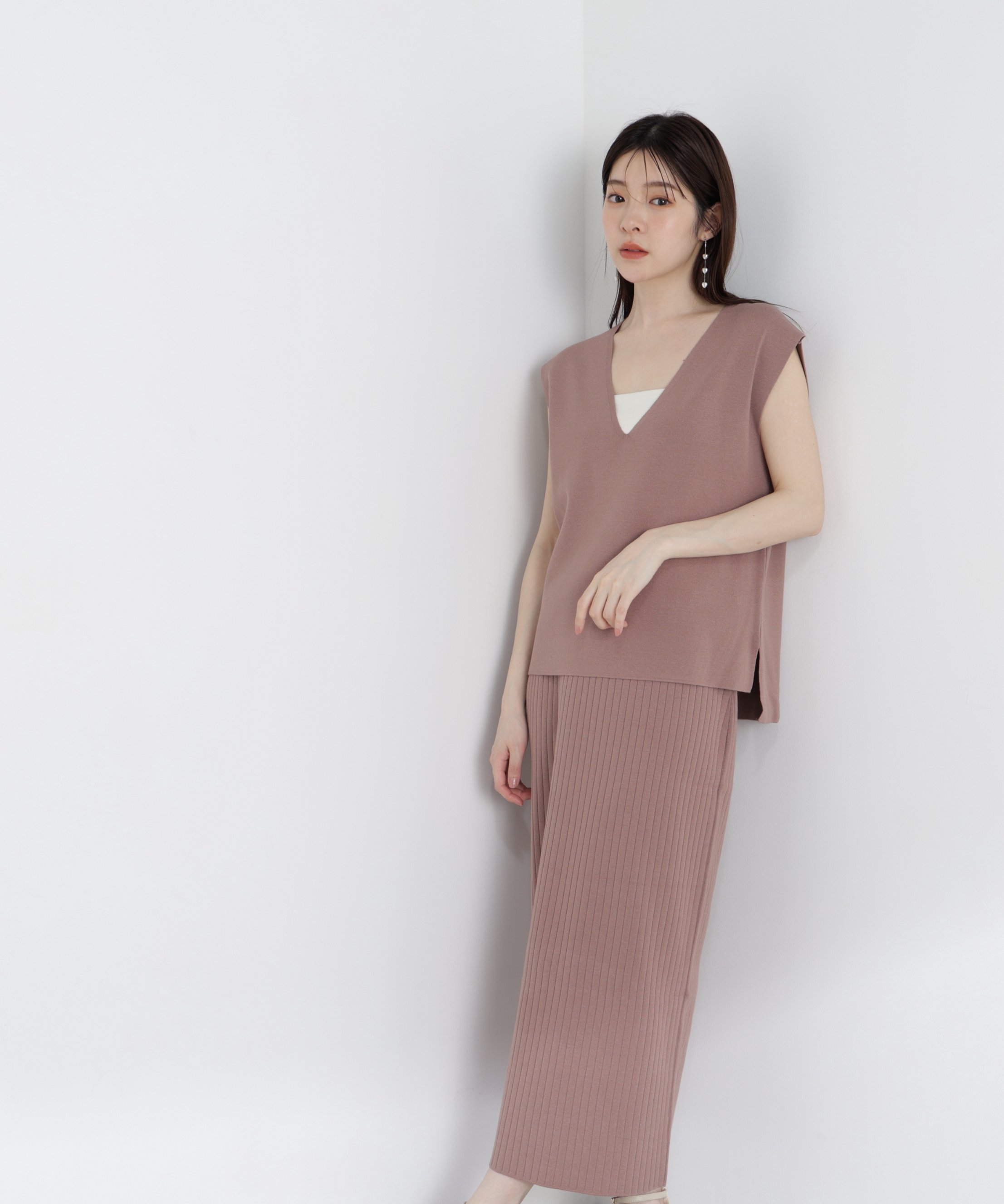 PROPORTION BODY DRESSING ナローニットSETUP 25AW プロポーションボディドレッシング ワンピース・ドレス ワンピース グレー ブラウン