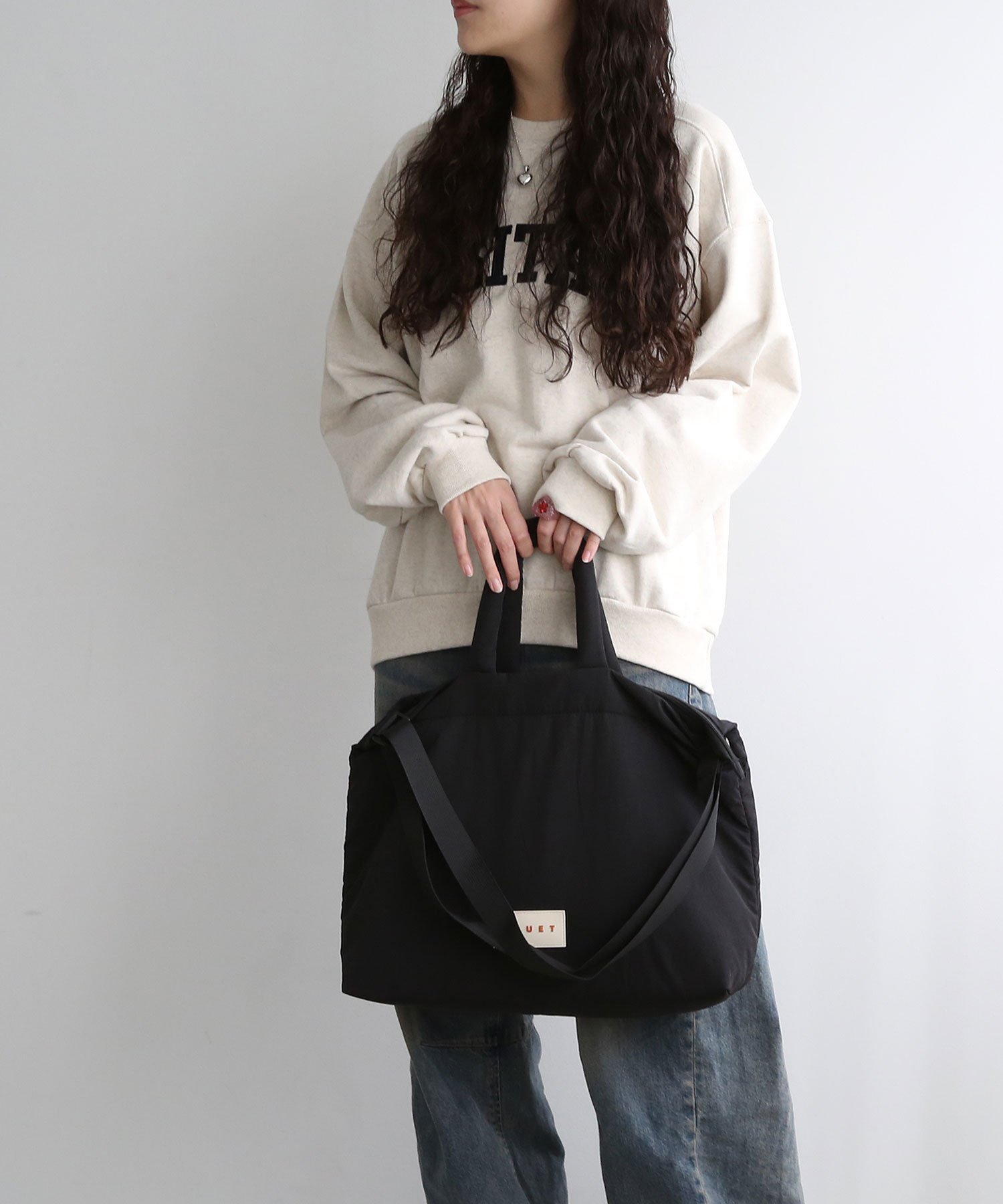 colleca la 中綿入りトートバッグ[2WAY] コレカラ バッグ トートバッグ カーキグリーン ブラック【送料無料】