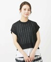 MK MICHEL KLEIN(小さいサイズ) 【小さいサイズ】レーシー編みニット*ノースリーブカットソー レイヤード2点セット/接触冷感/洗える メゾンドゥサ...
