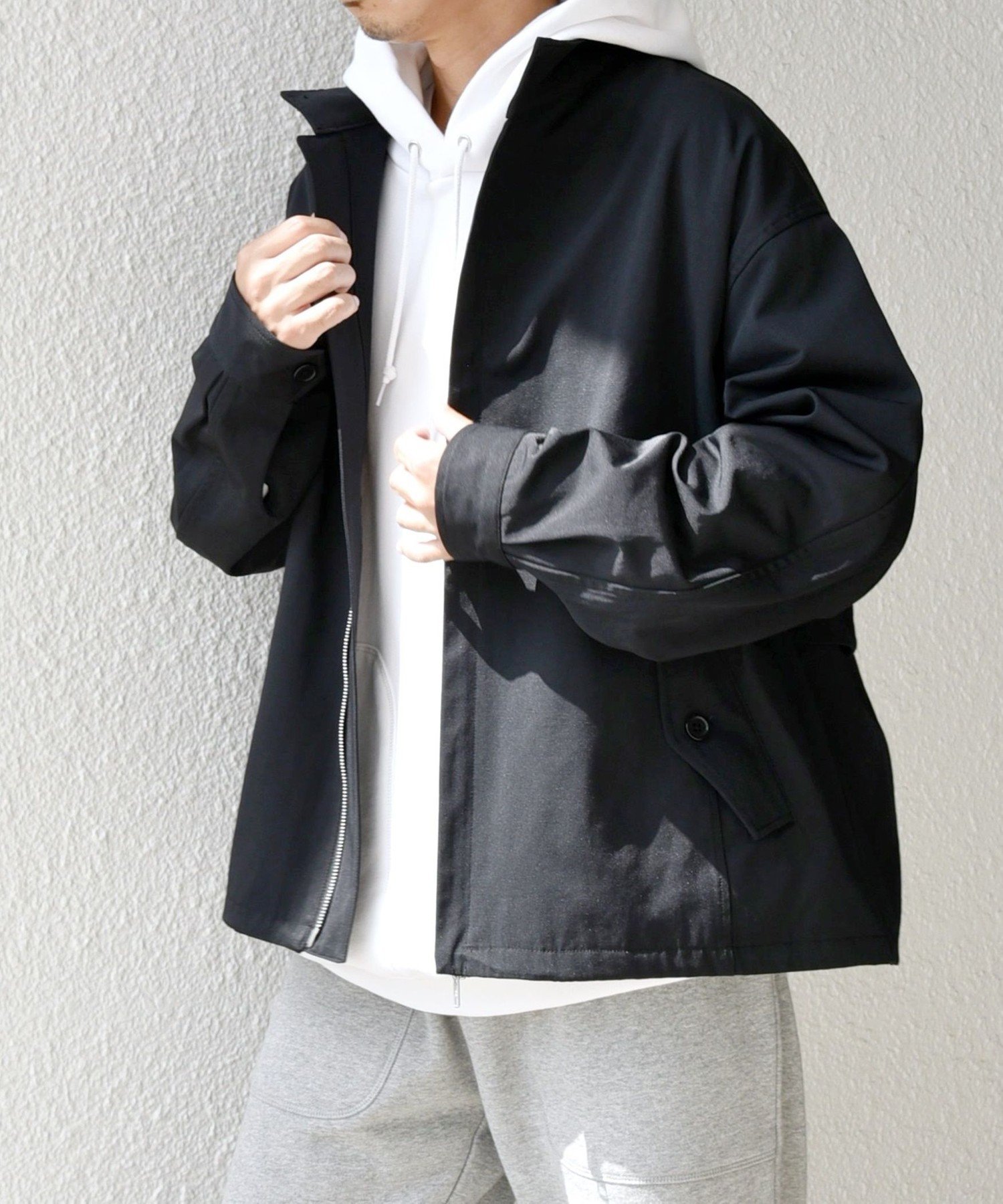 【SALE／60%OFF】SHIPS any 【WEB限定】SHIPS any: オーバーサイズ コットン ギャバジン スピンドル トラック ブルゾン 24FW◇ シップス ジャケット・アウター ブルゾン・ジャンパー ブラウン ベージュ ブラック【送料無料】