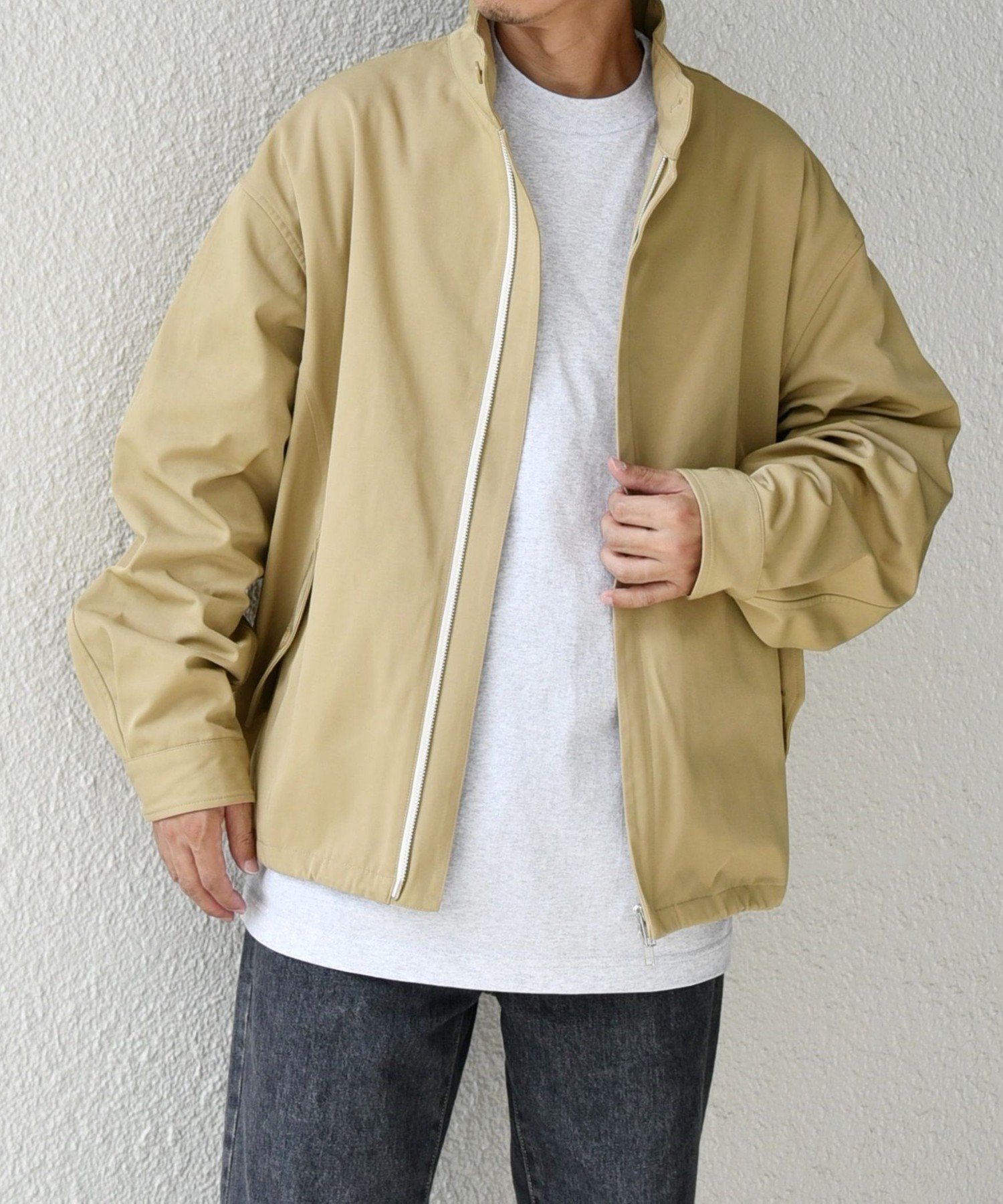 【SALE／60%OFF】SHIPS any 【WEB限定】SHIPS any: オーバーサイズ コットン ギャバジン スピンドル トラック ブルゾン 24FW◇ シップス ジャケット・アウター ブルゾン・ジャンパー ブラウン ベージュ ブラック【送料無料】