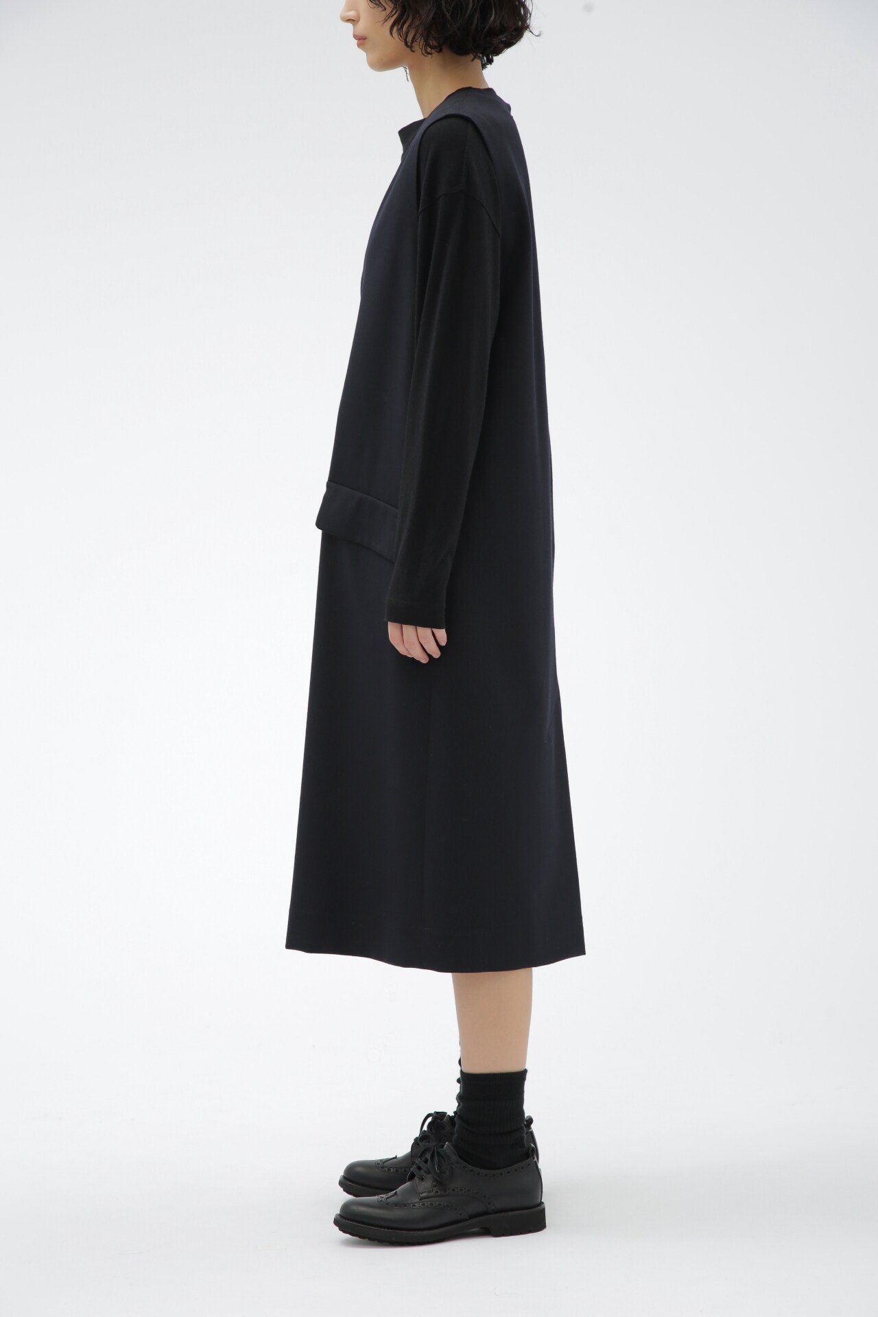MARGARET HOWELL DRY WOOL TWILL CHAMBRAY マーガレット・ハウエル ワンピース・ドレス その他のワンピース・ドレス ネイビー