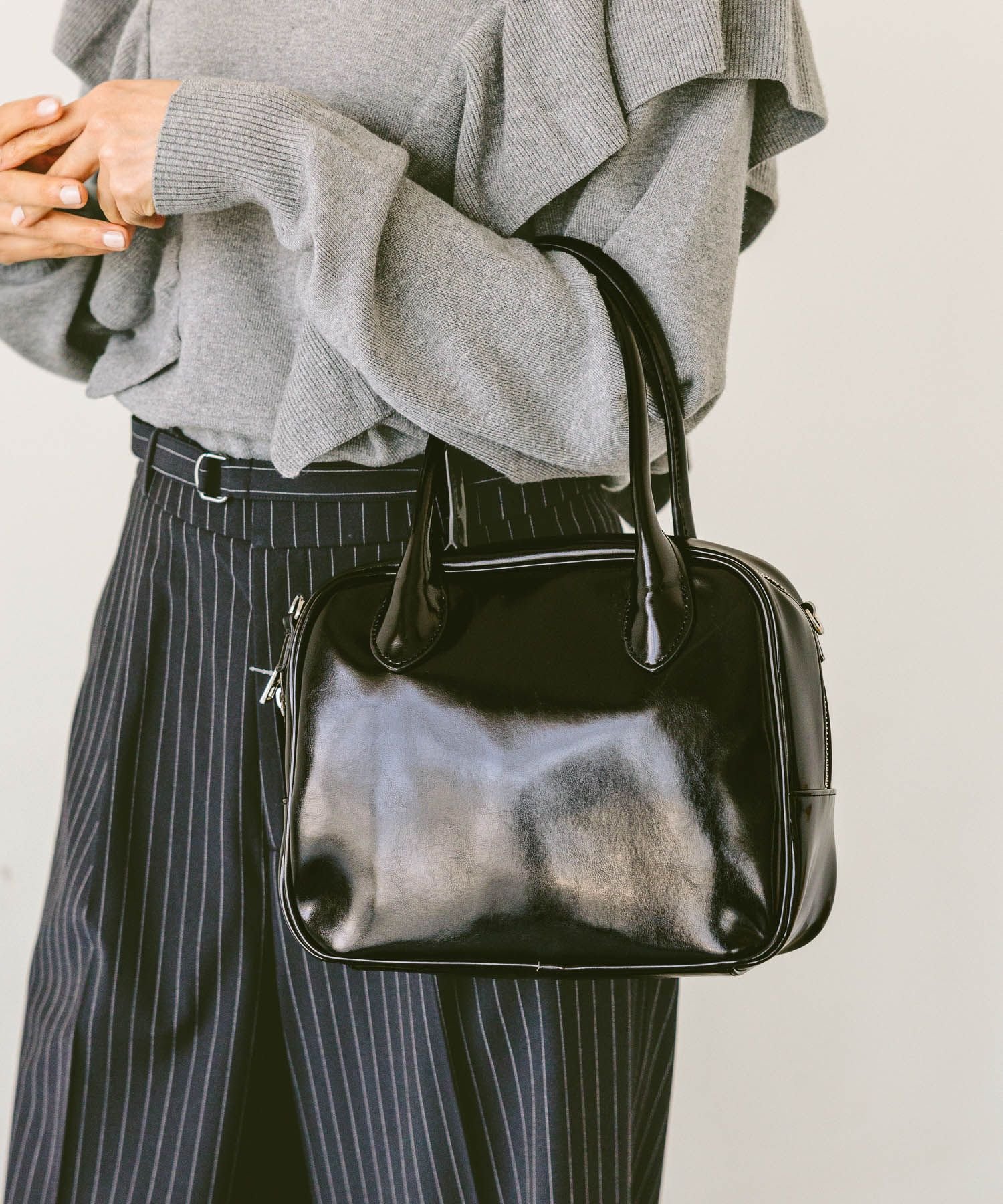 【SALE／40%OFF】GLOBAL WORK スペ軽2WAYスクエアボストン/252305 グローバルワーク バッグ ショルダーバッグ ベージュ シルバー ブラックのサムネイル