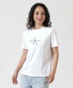 B'2nd Calvin Klein(カルバンクライン)モノグラムクルーネックショートスリーブTシャツ ビーセカンド トップス カットソー・Tシャツ ホワイト【...