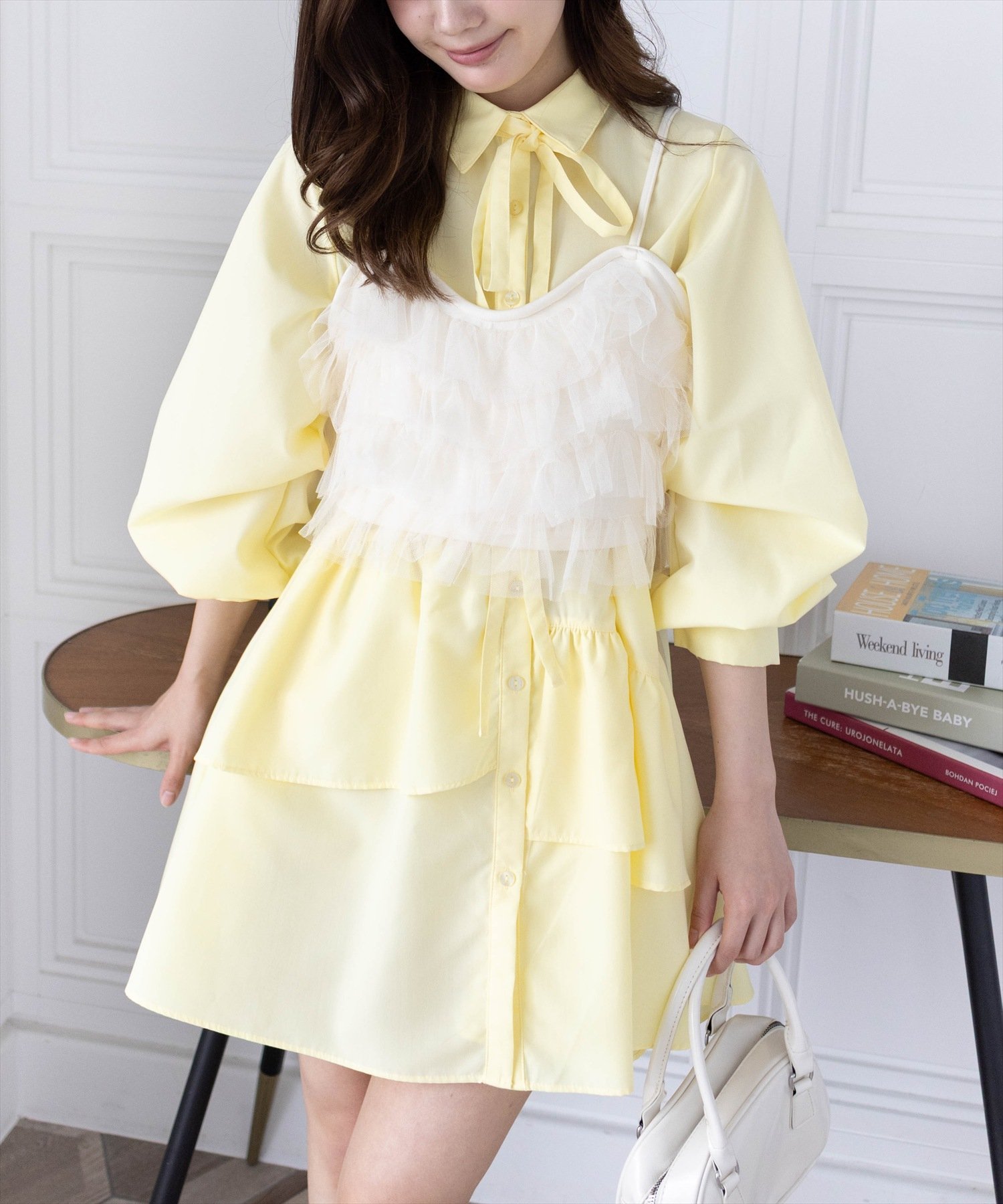 【SALE/66%OFF】clear マルチwayリボン付きミニワンピ&ビスチェセット クリア ワンピース・ドレス ワンピース