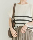 【SALE/50%OFF】URBAN RESEARCH ITEMS ミックスパターンフレンチニット アーバンリサーチアイテムズ トップス ニット ブラウン ベージュ