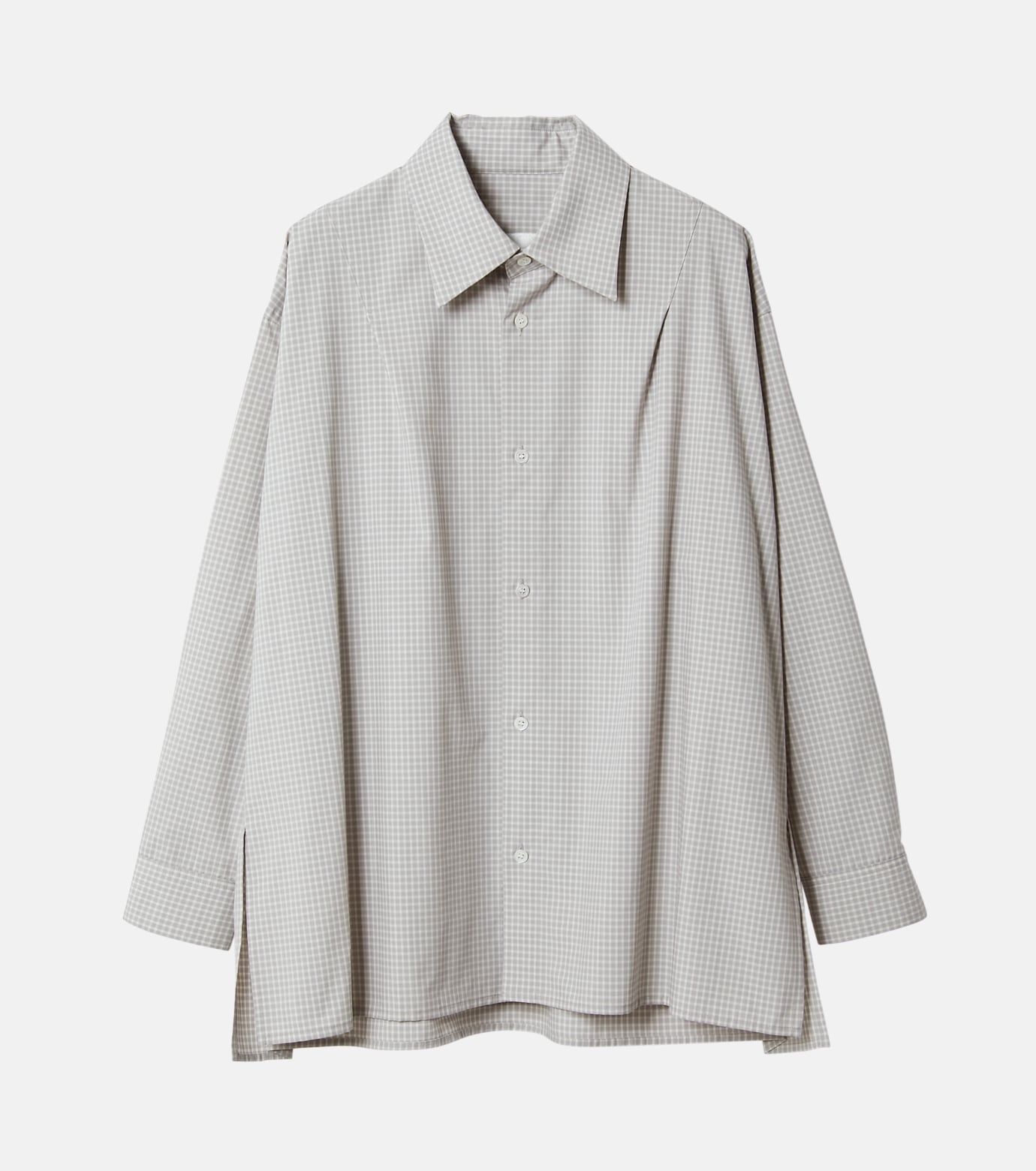 IRENENNE プラッドバックボタンディテールシャツ / Plaid Back-Button Detail Shirt ルシェルブルー トップス シャツ・ブラウス グレー