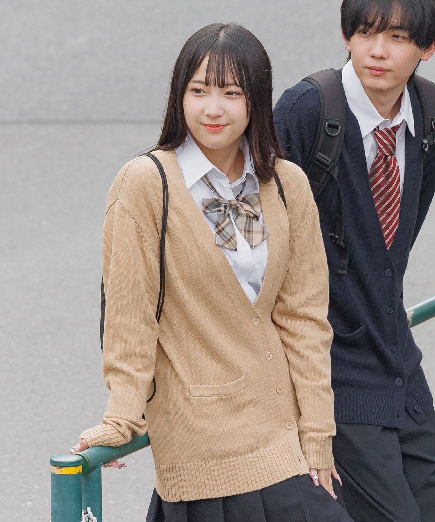 GLOBAL WORK ロゴ刺繍スクールカーディガン/AND YUA ANY/593404 グローバルワーク トップス カーディガン ネイビー ブラウン【送料無料】のサムネイル