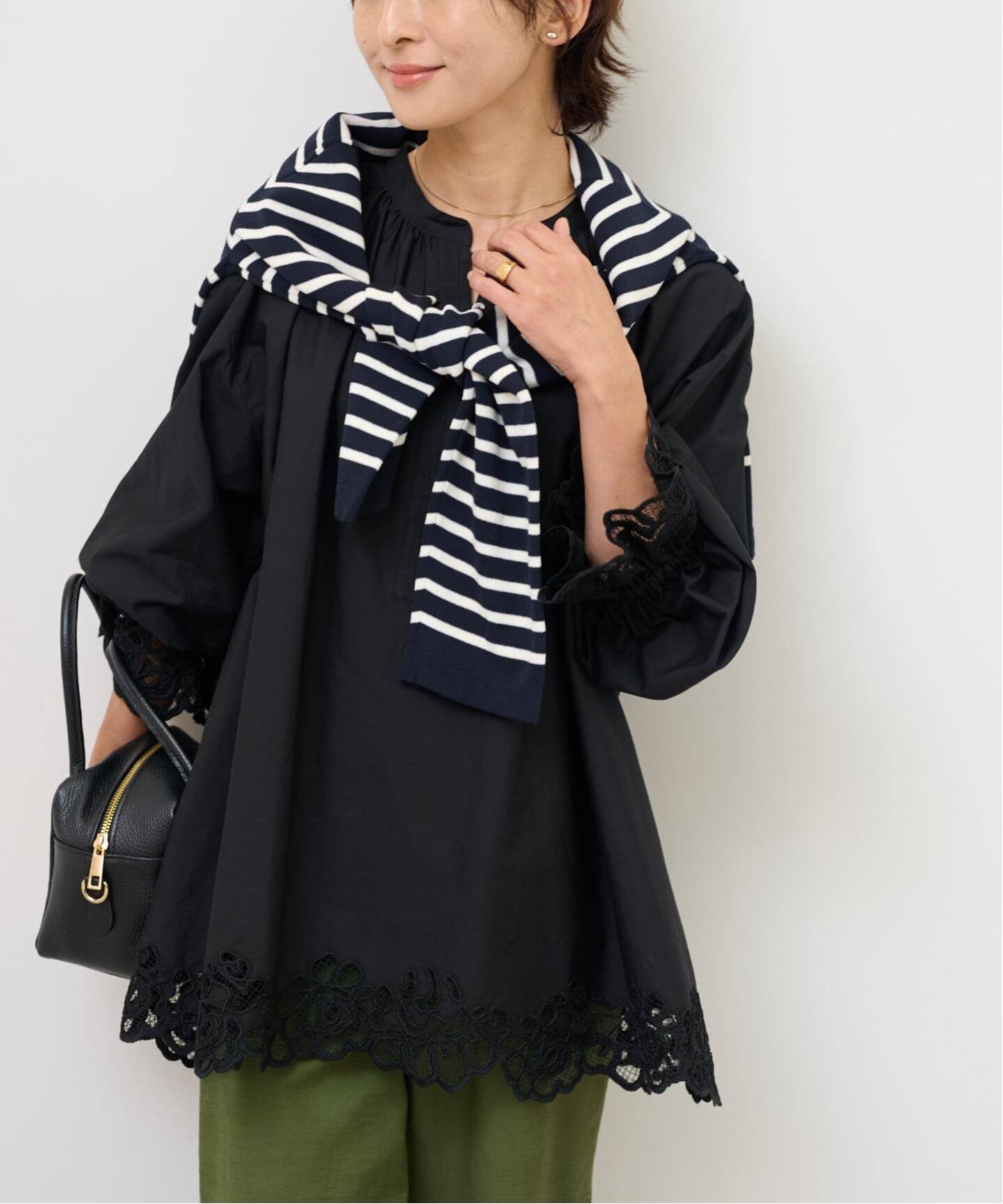 JOURNAL STANDARD relume エンブロイダリーブラウス ジャーナル スタンダード レリューム トップス シャツ・ブラウス ブラック ホワイト【送料無料】のサムネイル