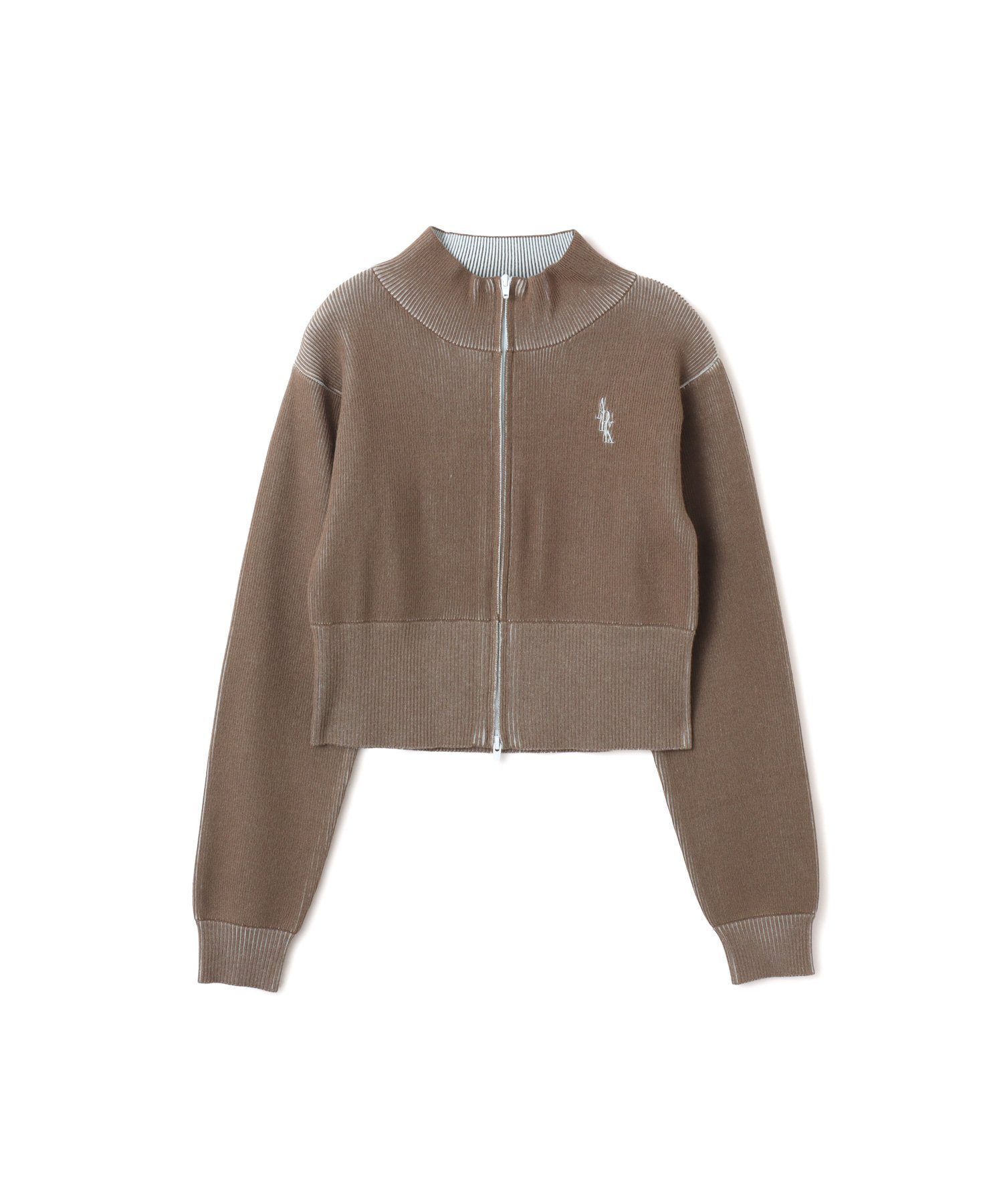 atmos pink atmos pink Rib Knit Zip-up Top KHAKI アトモス トップス ニット カーキグリーン【送料無料】