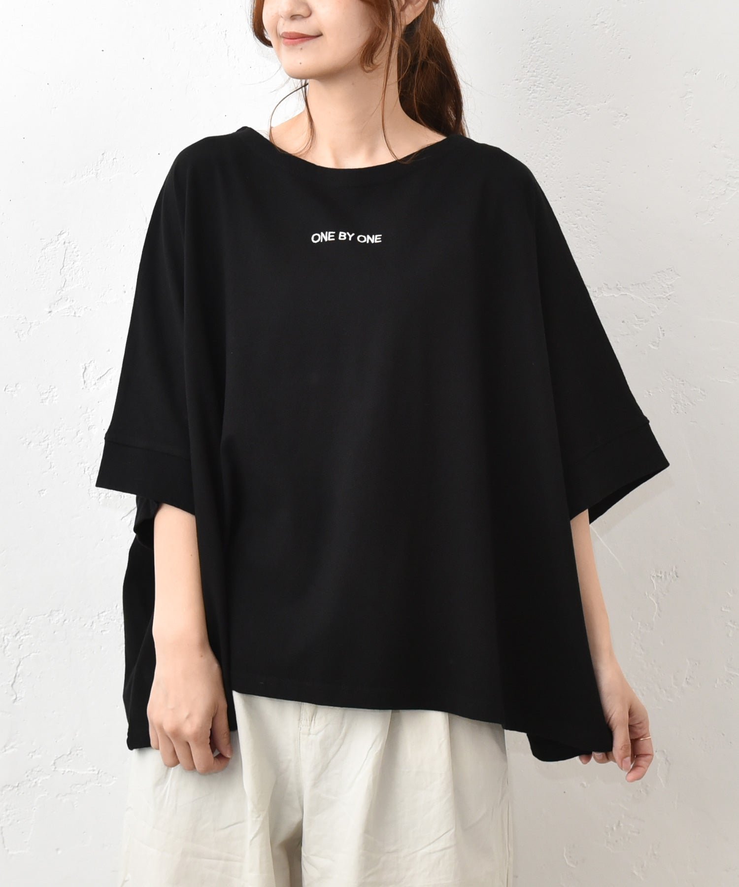 hagumu hagumu｜ロゴワイドTee [[C-776]][C] ハグハグ トップス カットソー・Tシャツ ブルー ブラック