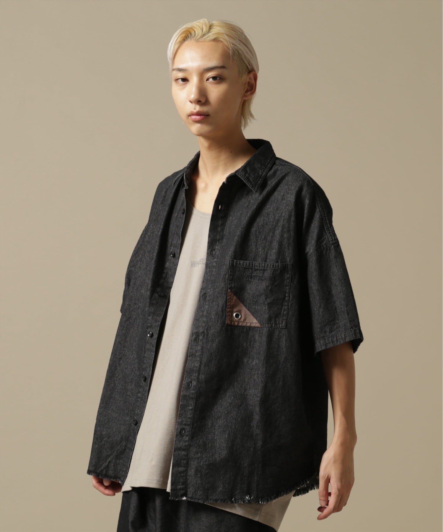 LHP WHITELAND/OWL/DENIM S/S SHIRT エルエイチピー トップス シャツ・ブラウス ブルー ブラック