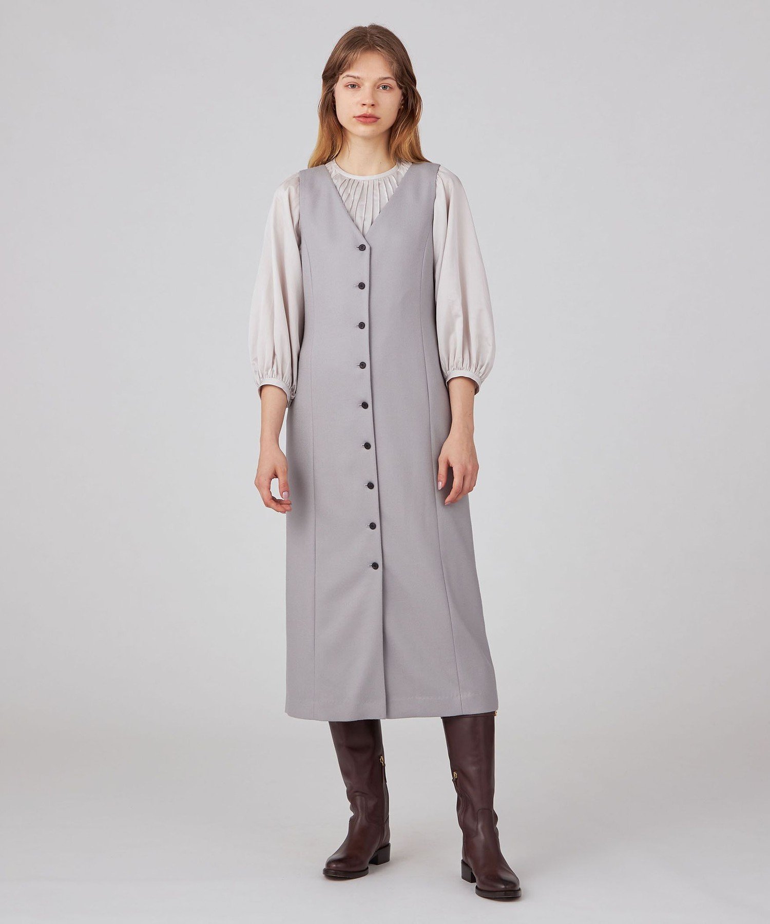 【SALE／60%OFF】Ballsey ストレッチボタニー ジャンパースカート トゥモローランド ワンピース・ドレス ジャンパースカート ブラック グレー【送料無料】