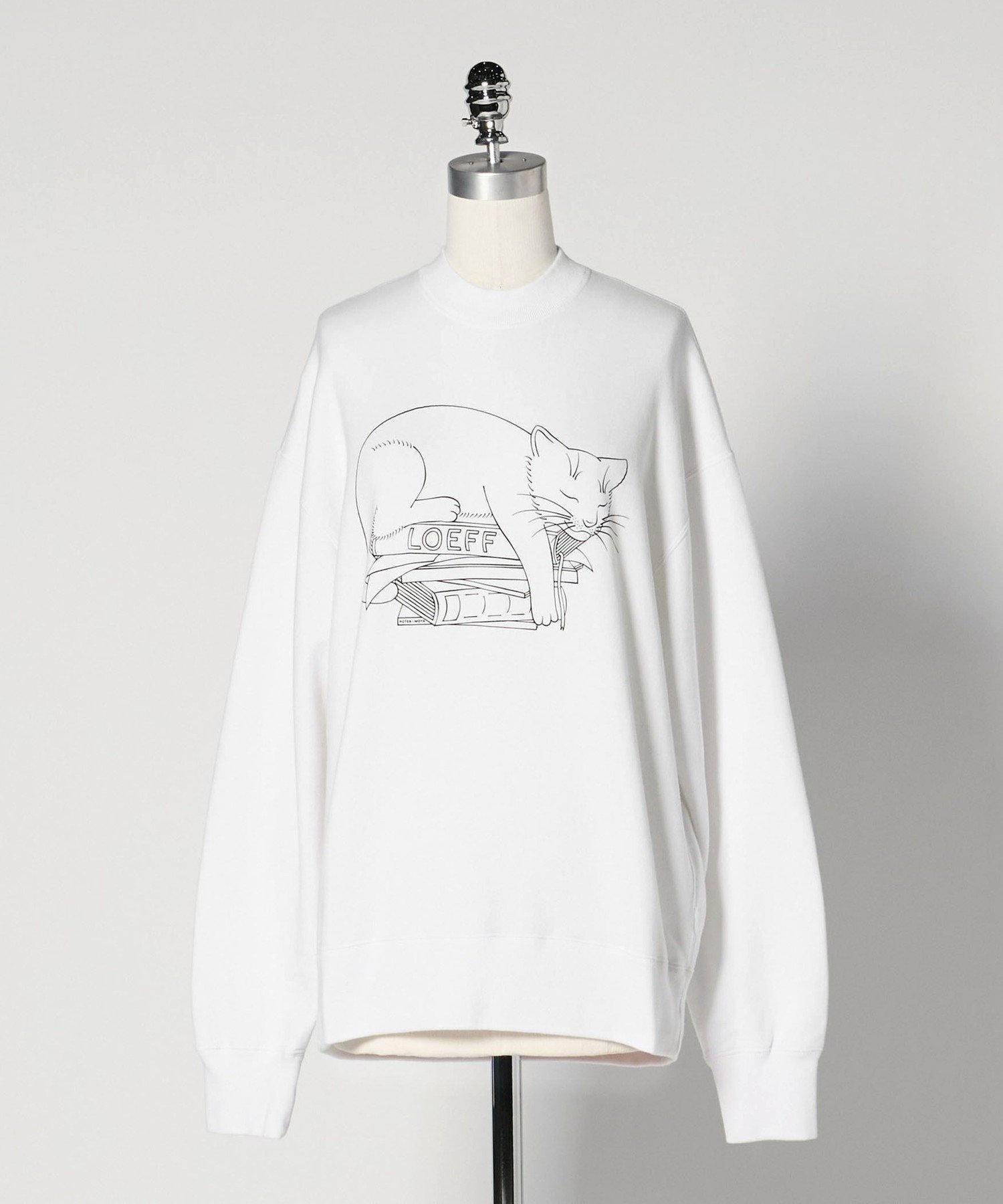 【SALE／50%OFF】LOEFF ＜LOEFF＞スリーピング キャット スウェット UNISEX ユナイテッドアローズ トップス スウェット・トレーナー ホワイト ブラック【送料無料】
