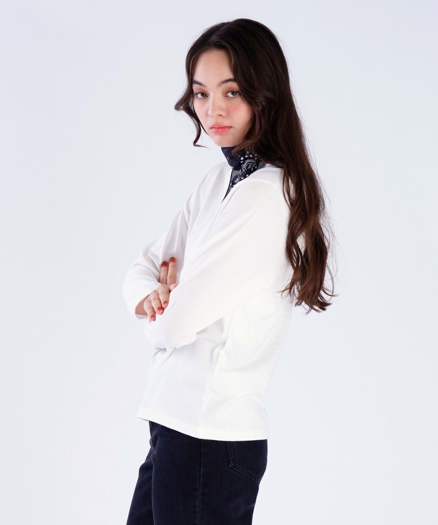 To b. by agnes b. コットン ロングスリーブ Tシャツ アニエスベー トップス カットソー・Tシャツ ホワイト【送料無料】