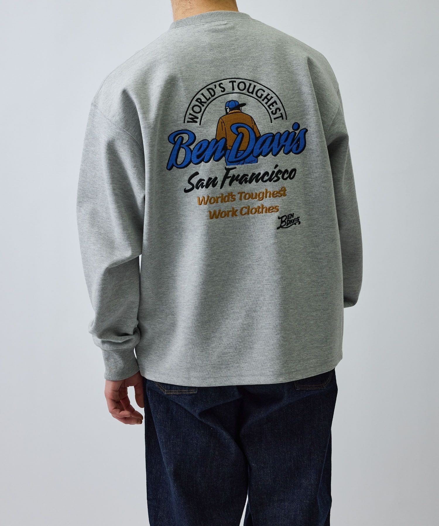 j.n.r.d 【BENDAVIS別注】ダンボールエンブロイダリクルーネック ジュン スタンダード ピックス トップス スウェット・トレーナー ブラック ホワイト【送料無料】