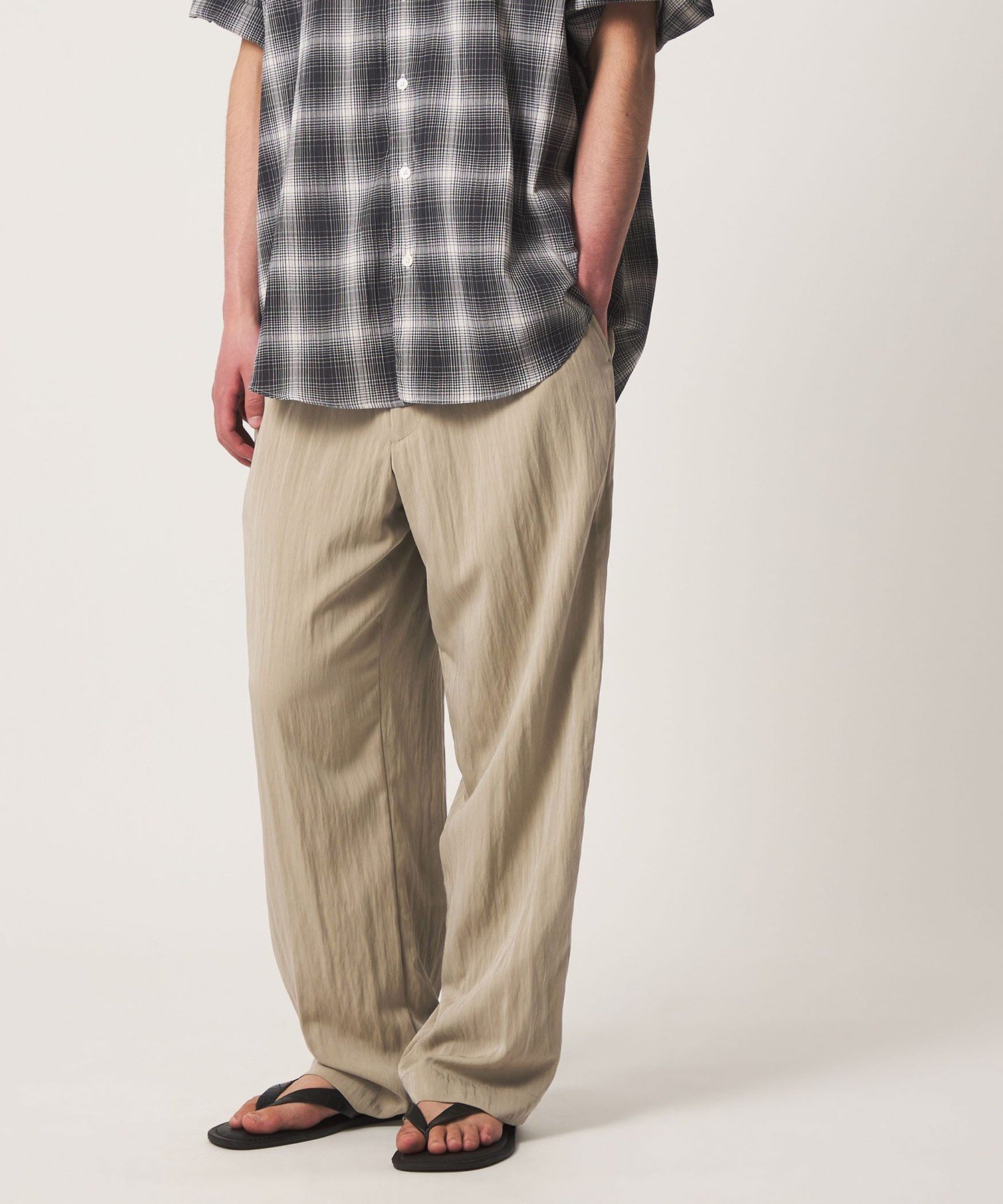 ＜CITEN＞フェードツイルイージースラックス シテン パンツ スラックス・ドレスパンツ ベージュ ブラック