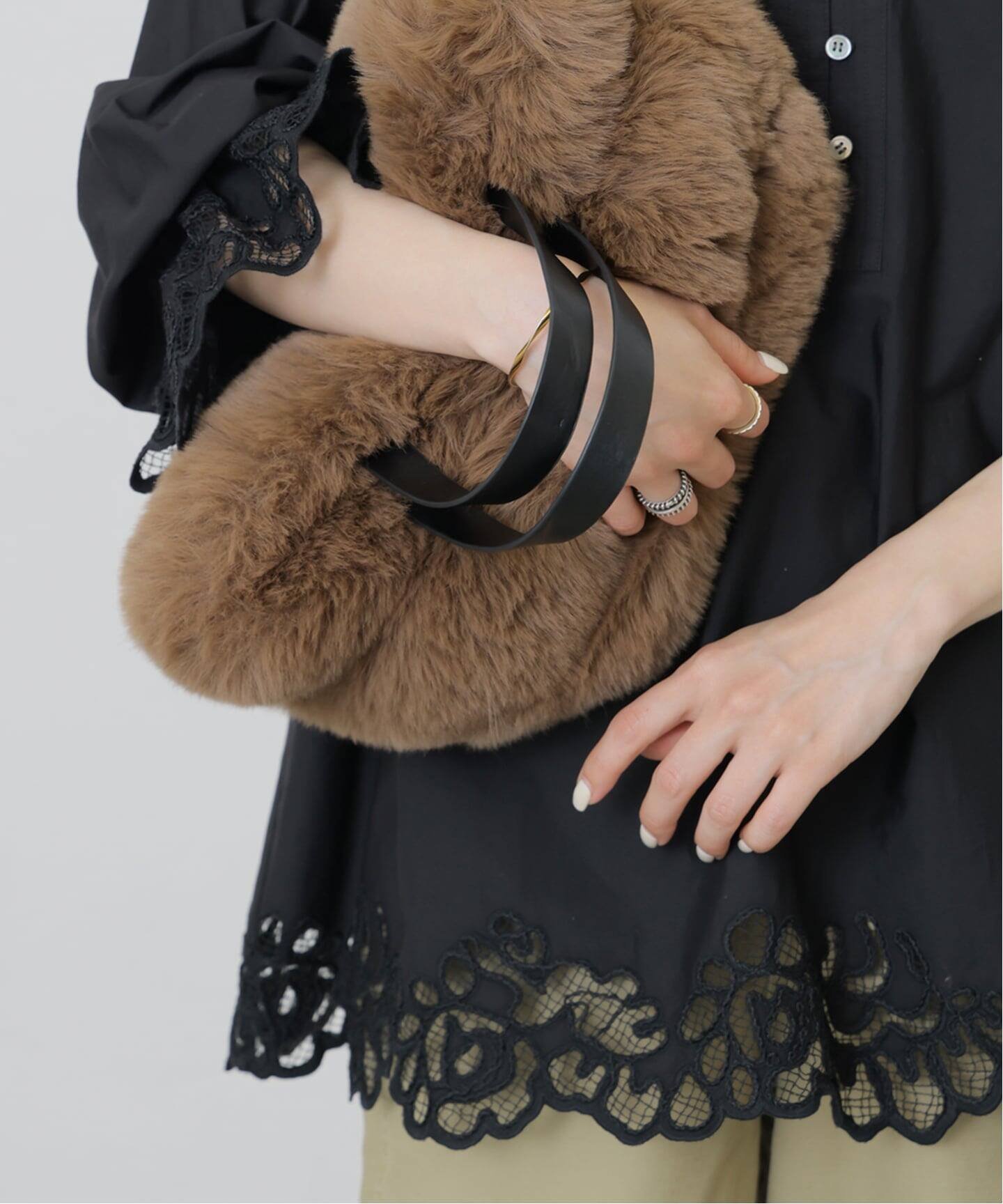 JOURNAL STANDARD relume 《WEB限定追加予約》エンブロイダリーブラウス ジャーナル スタンダード レリューム トップス シャツ・ブラウス ブラック ホワイト