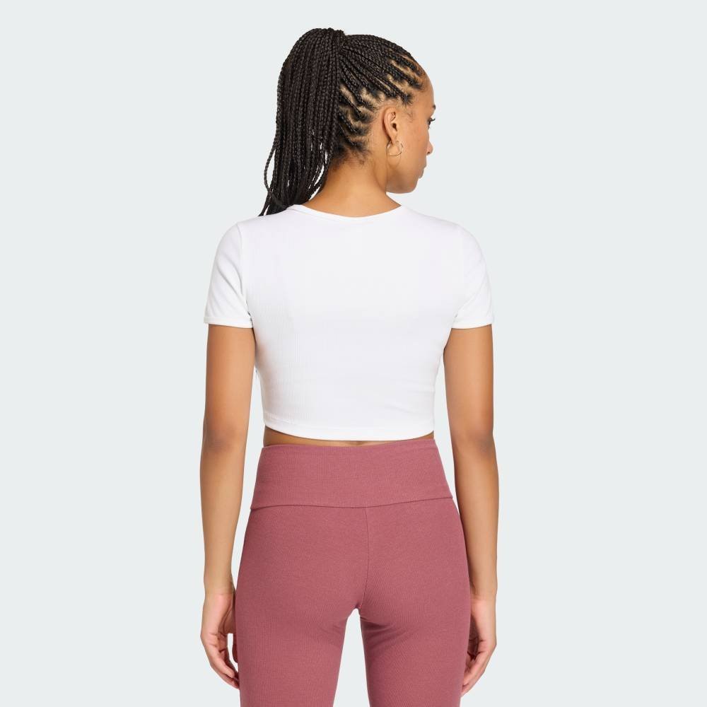 【公式】アディダス adidas 返品可 エッセンシャルリブTシャツ / ESSENTIALS RIB TEE アディダス トップス カットソー・Tシャツ ホワイト