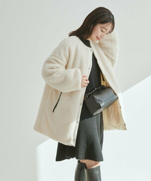【SALE/15%OFF】vis-?-vis 【WEB限定】着回し万能ミドル丈!リバーシブルキルティングボアブルゾン ビス コート/ジャケット ブルゾン ブラック ホワイト カーキ【送料無料】