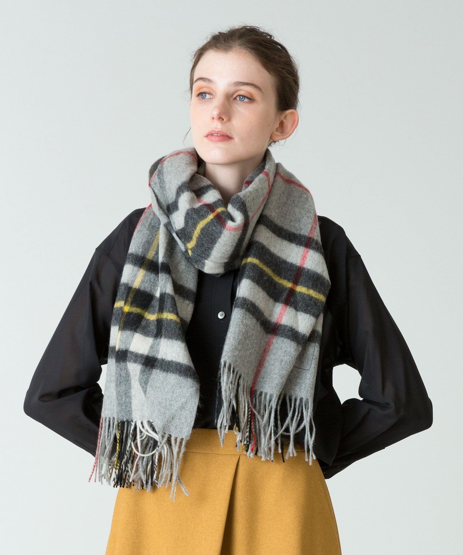 allureville 【TWEEDMILL(ツイードミル)】 LAMBSWOOL アルアバイル ファッショングッズ ストール グレー イエロー ネイビー ブラウン【送料無料】