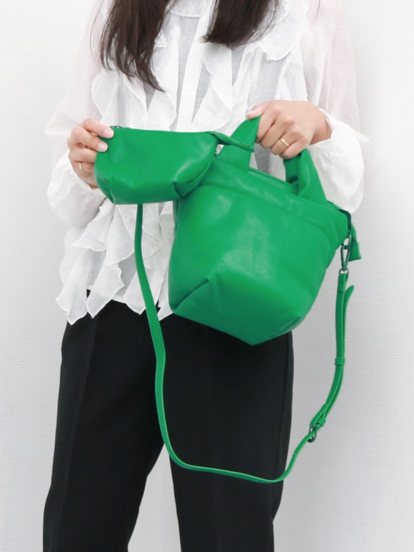 【SALE／50%OFF】cache cache (L)カシュカシュ cachecache / ポーチ付きパファーミニトート アンビリオ..