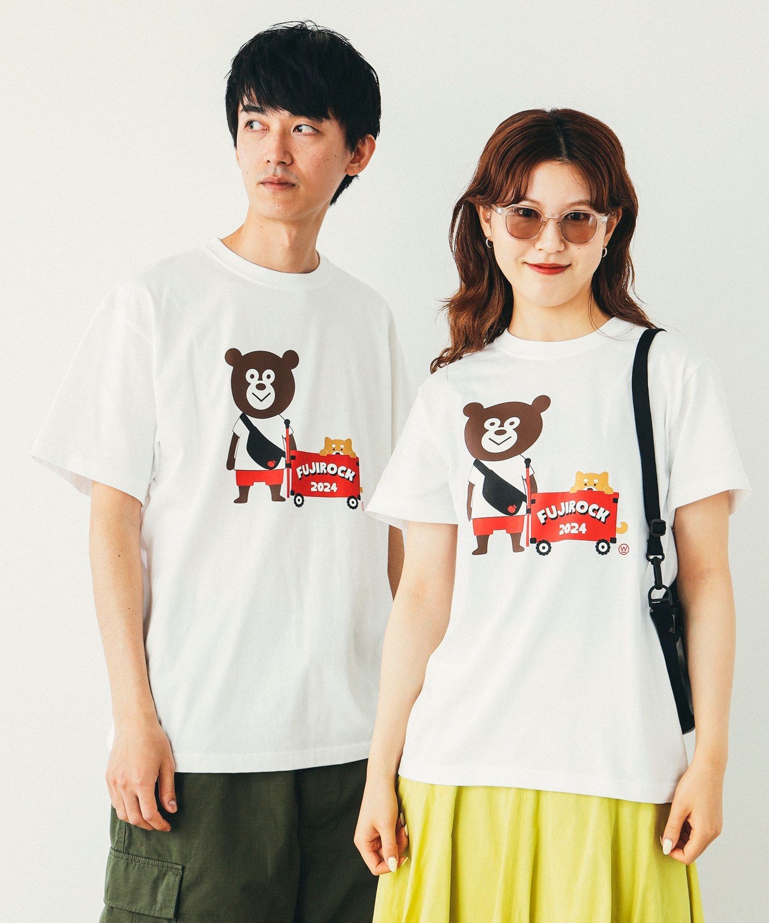 Ray BEAMS ＜WOMEN＞FUJI ROCK FESTIVAL'24 * BEAMS / The Wonderful! design works. CARRY CART T ビームス ウイメン トップス カットソー・Tシャツ ホワイト【送料無料】