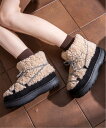 【SALE/75%OFF】Nia Nia/(W)Nia(ニア)/もこもこバイカラー 厚底ボアブーツ チェルカ シューズ・靴 ブーツ ブラック ベージュ