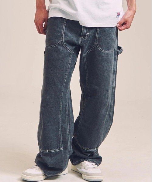 SELECT BRANDS Lee/リー DOUBLEKNEE WIDE PAINTER(MENS) ジャックローズ パンツ その他のパンツ ブラック ブルー【送料無料】