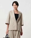 UNITED ARROWS REOPEL ハーフスリーブ ジャケット -ウォッシャブル- ユナイテッドアローズ ジャケット・アウター テーラードジャケット・ブレザー ネイビー ベージュ【送料無料】