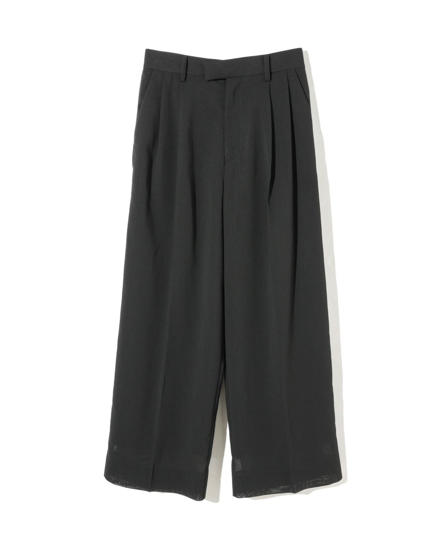 MIDIUMISOLID MIDIUMISOLID for Ladies シアーワイドスラックス マーコート パンツ その他のパンツ グレー ネイビー ブラック