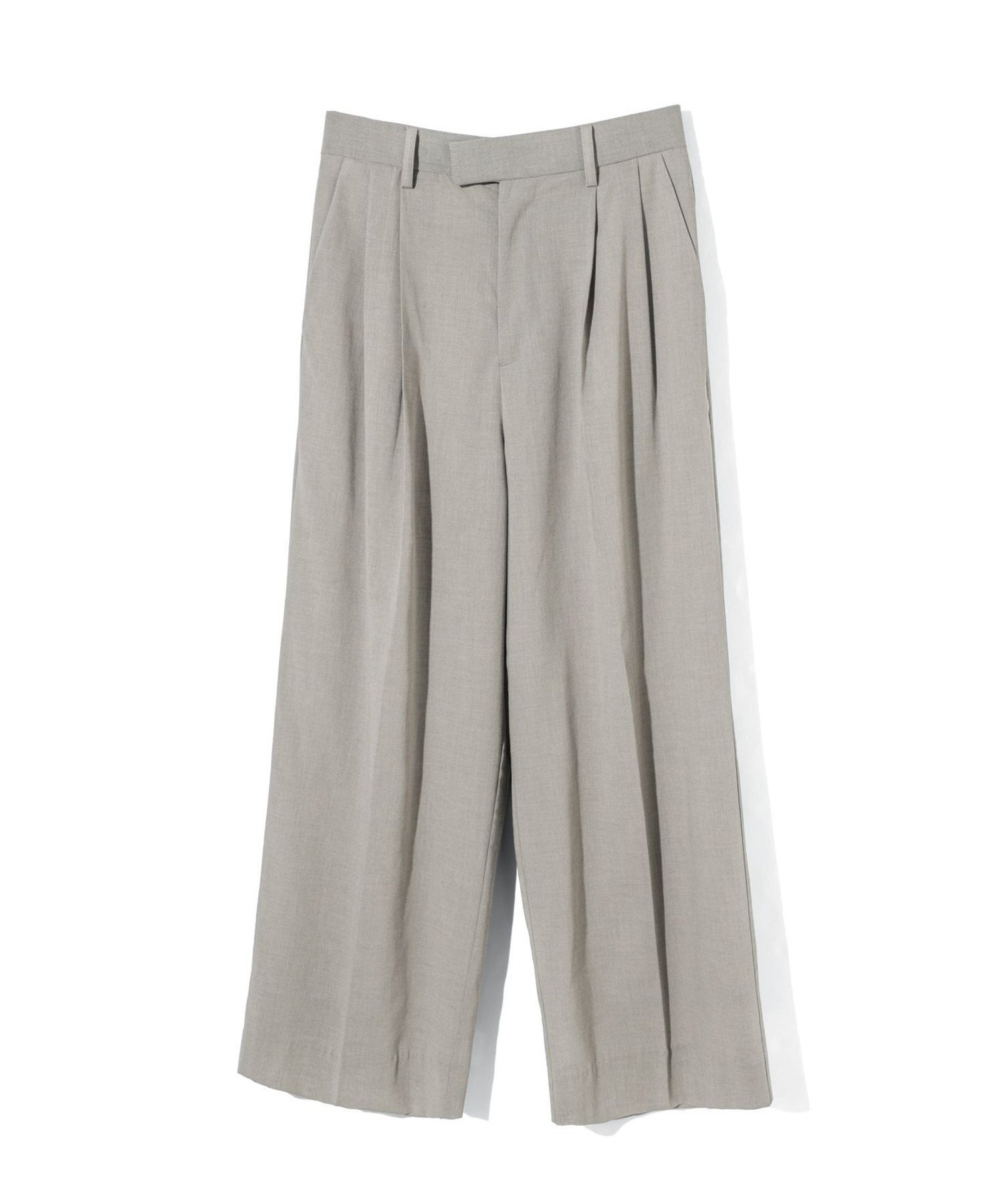 MIDIUMISOLID MIDIUMISOLID for Ladies シアーワイドスラックス マーコート パンツ その他のパンツ グレー ネイビー ブラック