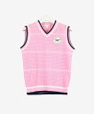 【SALE/40%OFF】Picone Club Vネック軽量ニットベスト ピッコーネクラブ トップス ニット ネイビー ホワイト ピンク【送料無料】(4)