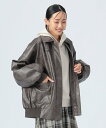 BEAMS HEART WOMEN ヴィンテージライク フェイクレザー ブルゾン ビームス ハート ジャケット・アウター ブルゾン・ジャンパー グレー ブラウン ブラック【送料無料】