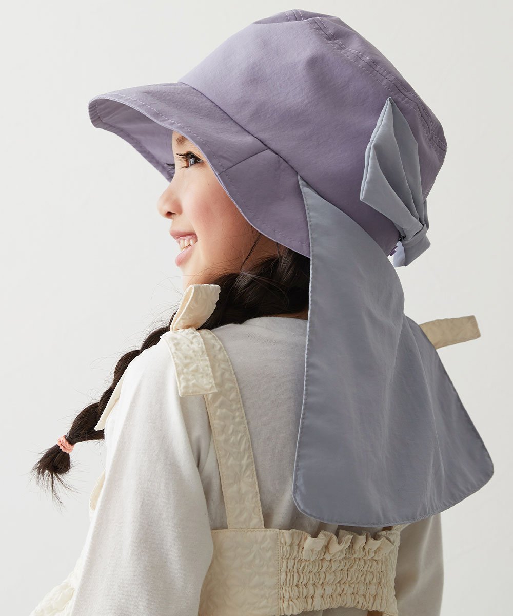 devirock UVカット 撥水 ネックカバーリボンハット 帽子 ハット 25SS デビロック 帽子 ハット ベージュ グレー パープルのサムネイル